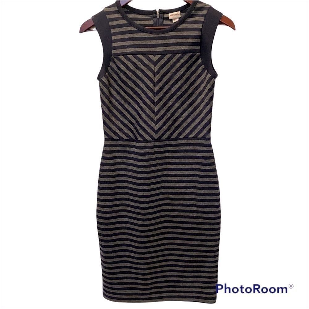 Merona Black and Gray Striped Dress